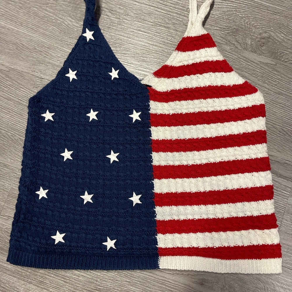 Patriotic Knit Halter Top